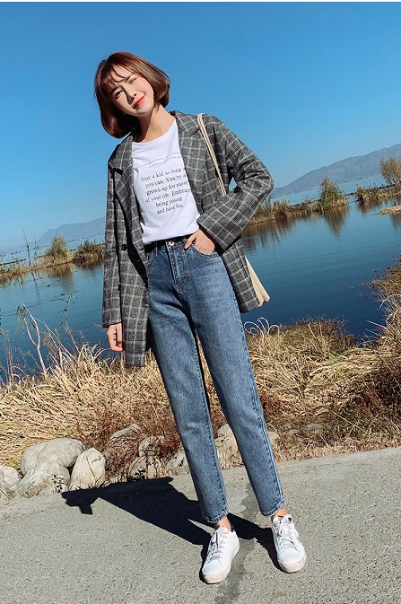 カジュアルクロップドデニム ハイウエスト ジーンズ スリム ロールアップ ベーシック 春夏 レディース 代 30代 通学 女子会 お出かけの通販はau Pay マーケット ｄｊ ｆｒｅａｋ