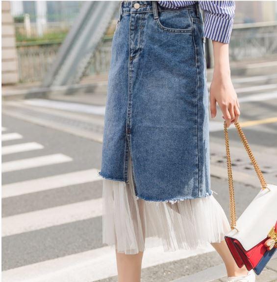 大人可愛いデニムスカート プリーツレース 重ね着風 タイト ハイウエスト トレンド 春夏 レディース 代 30代 通学 デート 女子会の通販はau Pay マーケット ｄｊ ｆｒｅａｋ