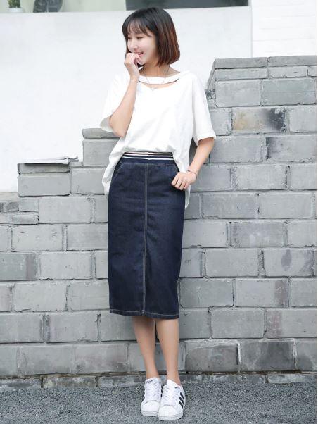 カジュアルデニムスカート タイト ウエストゴム ひざ丈 ハイウエスト 定番 ベーシック 春夏 レディース 代 30代 オフィス 女子会 おでの通販はau Pay マーケット ｄｊ ｆｒｅａｋ