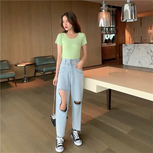 カジュアルクロップドパンツ Bf風デニム ダメージジーンズ ハイウエスト 春夏 レディース 代 30代 女子会 通学 旅行の通販はau Pay マーケット dj freak カジュアルクロップドパンツ Bf風デニム ダメージジーンズ ハイウエスト 春夏 レディース 代 30代 女子会 通学 旅行の通販はau Pay マーケット dj freak