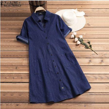 大人可愛いデニムワンピース シャツワンピ 半袖 ショート丈 無地 ベーシック 春夏 レディース 代 30代 通学 女子会 旅行の通販はau Pay マーケット ｄｊ ｆｒｅａｋ