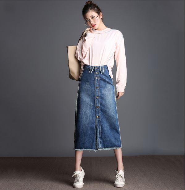 カジュアルデニムスカート フロントボタン ミモレ丈 トレンド ハイウエスト 秋冬 レディース 代 30代 女子会 旅行 お出かけの通販はau Pay マーケット ｄｊ ｆｒｅａｋ