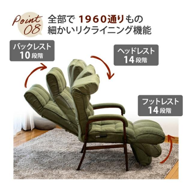リクライニングチェア 座椅子 ハイバック リクライニング 一人用 座椅