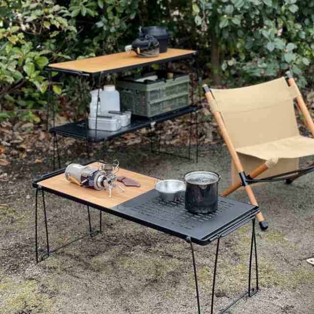 アウトドアテーブル キャンプテーブル アウトドアラック フィールドラック 木製 ソロキャンプ テーブル ソロ キャンプ アウトドア ロー ｜au  PAY マーケット