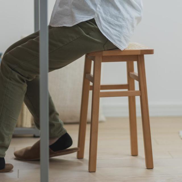 ラタン スツール 木製 四角 ミニ 木製スツール 籐編みスツール