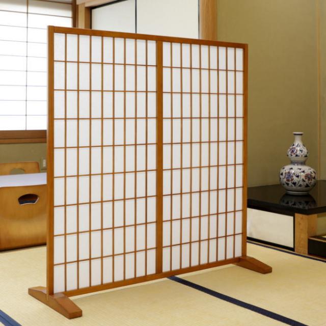 衝立　パーテーション　間仕切り　住まい　年代物　和風　家具　インテリア　和室 弘益 和風衝立 幅120cm 高さ101cm 桐製 天然木 （ 衝立