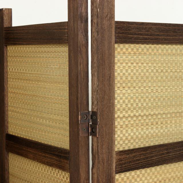 衝立間仕切り 和風格子状衝立 コンパクト1枚式 ブラウン仕上げ ⑥