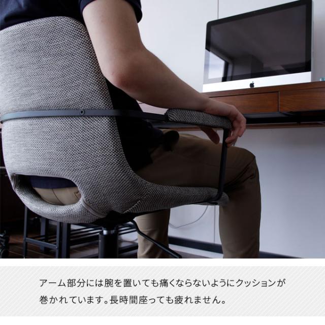 オフィスチェアー thin 幅56cm 奥行53.5cm 高さ78.5〜90.5cm 肘置き付き デスクチェアー オフィスチェア キャスター付き イス 昇降式 パソコンチェア ワークチェア 椅子 おしゃれ モダン コンパクト ほっそりした キャスターチェア CH-3398GY 送料無料 ICIBA 市場_2