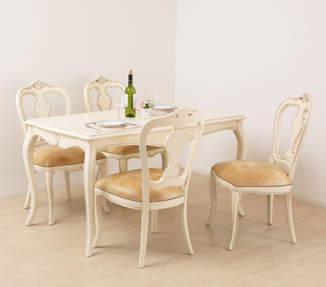 ヴァーサ テーブル 幅140cm ダイニングテーブル アンティーク調 豪華 高級感 木製 丸テーブル ヨーロッパ風 ロマンチック 中世 カブリオ