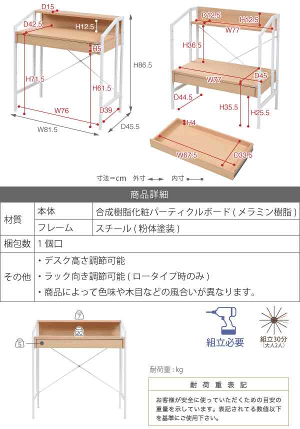 デスク ワークデスク PCデスク パソコンデスク パソコン用 Rita 北欧風 ...