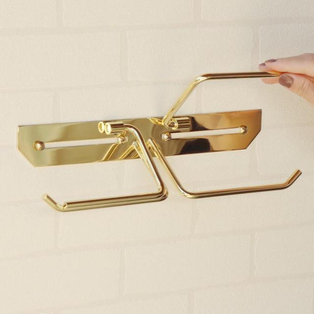 真鍮製 トイレットペーパーホルダー 真鍮 ゴールド ダブル 2連 二連 ペーパーホルダー カバー ワイド ダブルタイプ ワイドタイプ 二連タイプ おしゃれ 北欧 アイアン アンティーク 金 コンパクト シンプル 高級感 賃貸_14