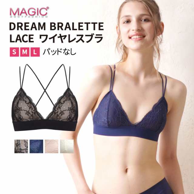 Magic Body Fashion マジック ボディファッション ドリームブラレットレース ブラジャー ブラレット シームレス 三角ブラ バッククロス の通販はau Pay マーケット Glamore グラモア