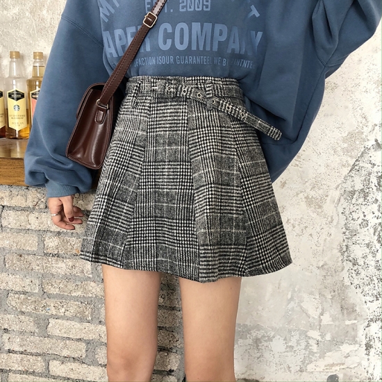 チェック Aライン ミニスカート ショート丈 秋冬 オルチャンファッション 韓国ファッションの通販はau Wowma 韓国レディースファッション Ol Chan Au Wowma 店