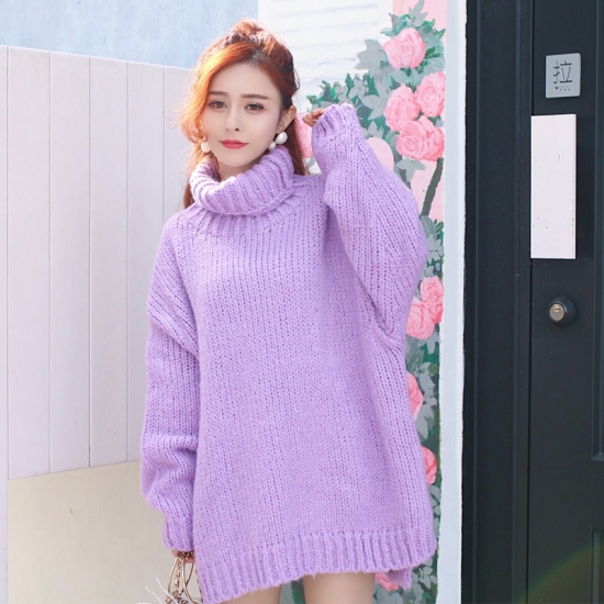 ラベンダーカラータートルネックのワンピースの通販はau Wowma 韓国レディースファッション Ol Chan