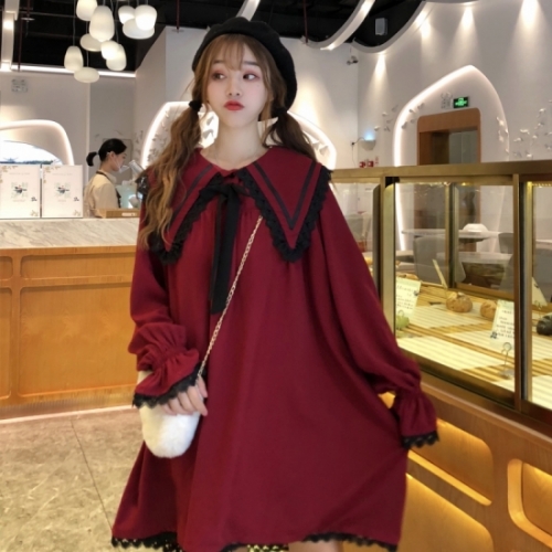 セーラーガーリーフリルのピンクaラインミニシフォンワンピースの通販はau Wowma 韓国レディースファッション Ol Chan Au Wowma 店