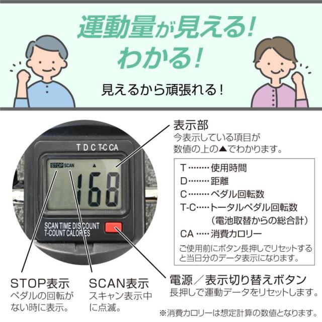フィットネスバイク ミニ 静音 コンパクト エクササイズ 足痩せ バイク運動 健康器具 高齢者 ダイエット トレーニング 足の運動 エアロバイク 家庭用_11