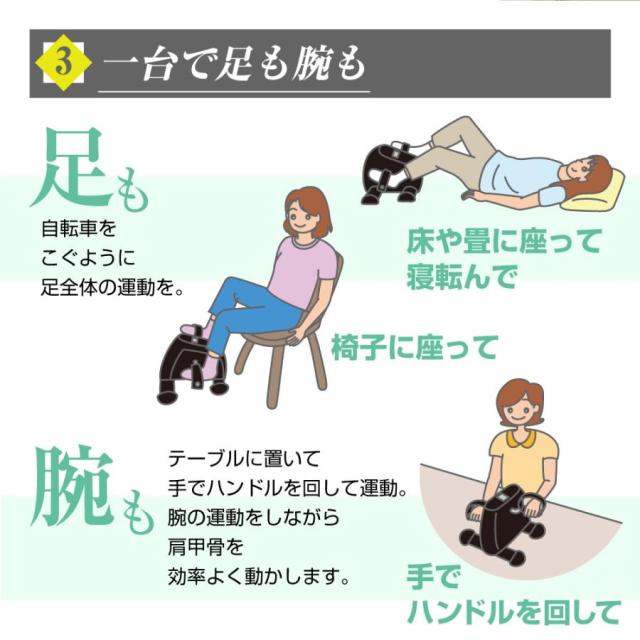フィットネスバイク ミニ 静音 コンパクト エクササイズ 足痩せ バイク運動 健康器具 高齢者 ダイエット トレーニング 足の運動 エアロバイク 家庭用_4