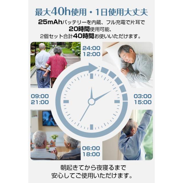 集音器 耳かけ型 高齢者 40時間連続使用 USB充電式 4g軽量 両耳兼用音量調節 ハウリング抑制 落ちにくい 収納ケース 敬老の日_9