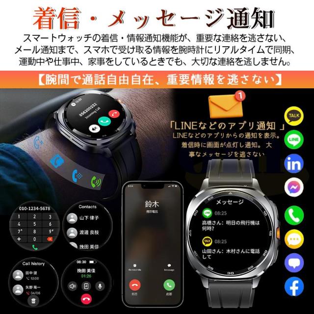 2025生い育つ！スマートウォッチ 定まり品 人工知能学 GPT 人工知能学文字記号盤 BT5.3電話を掛ける役立つこと付き添い人 血圧 血中O 心臓の鼓動数 3非同期転送モード雨合羽 歩数計 人工知能学御手伝いお休み保護すること