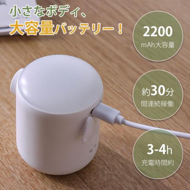 エアーポンプ 爆風【強力350L/min＆4kPa】 気入れ 電動ポンプ 充電式 電動エアーポンプ 空気入れ 4種類ノズル付 LEDライト 超軽量 爆買