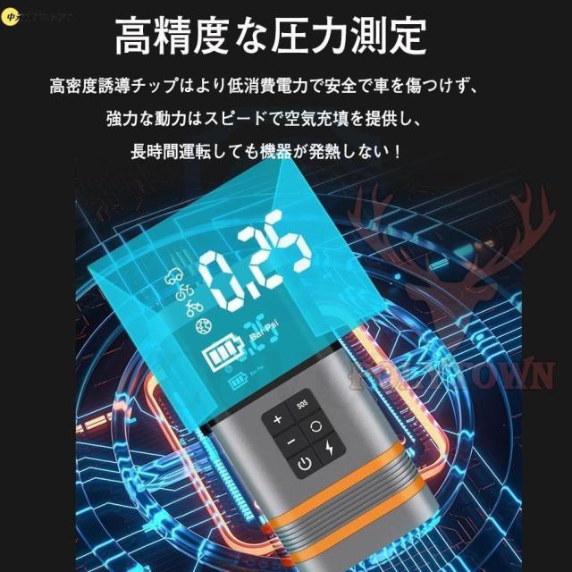 ジャンプスターター 12v車用 電動 空気入れ エアポンプ 2in1 非常用電源 大容量 バッテリースターター ポータブル 照明