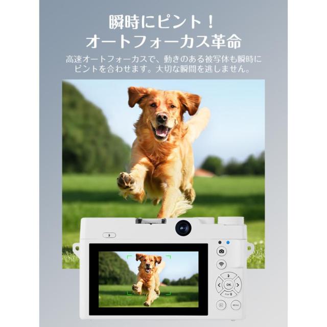 5K 7500w画素 18倍ズーム デュアルカメラ デジカメ オートフォーカス ビデオカメラ WIFI転送 1500mAhバッテリー 初心者