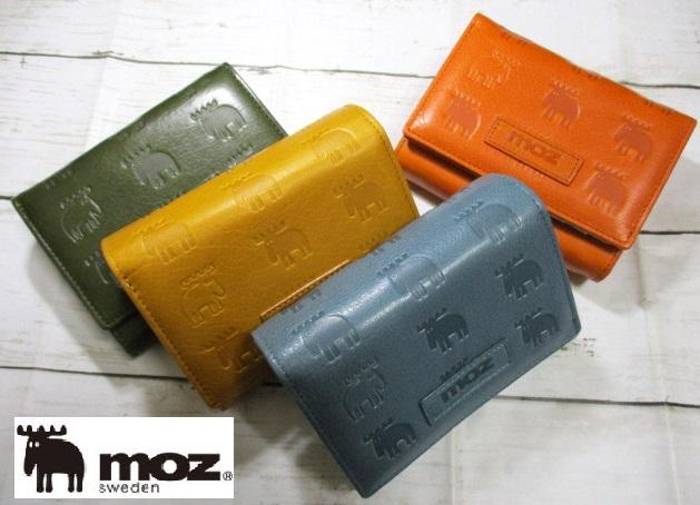 sale 財布 レディース 二つ折り モズ moz 牛革 かわいいヘラジカ(エルク）のイレギュラーデザイン 86010 おまけ付き 毎日配送