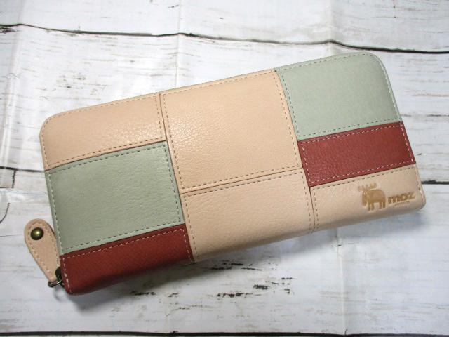 モズ moz 財布 長財布 ラウンド ブランド 本革 牛革 イタリアンレザー 大人かわいい パッチワークデザイン 86068 おまけ付き_2