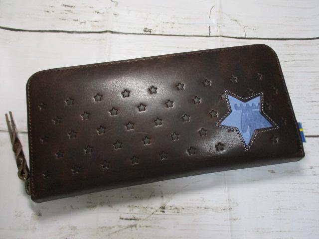 財布 レディース 長財布 ラウンド モズ moz ブランド 本革 star2 スター型押しのカラフルPOPデザイン 86155 おまけ付き♪_1