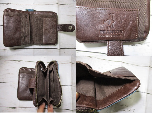 スヌーピー 財布 レディース 二つ折り ラウンド SNOOPY ブランド 本革