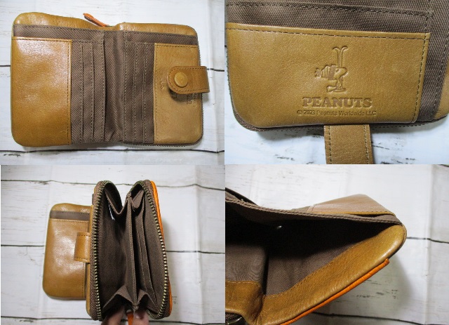 スヌーピー 財布 レディース 二つ折り ラウンド SNOOPY ブランド 本革