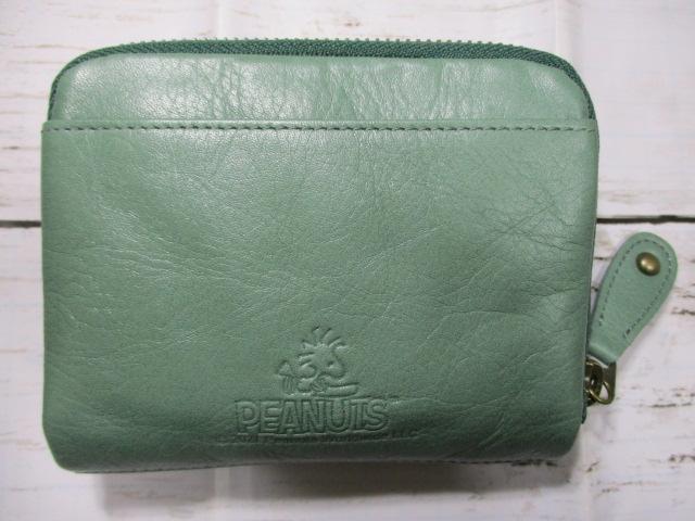 sale スヌーピー 財布 レディース 二つ折り ラウンド 本革 「オラフと