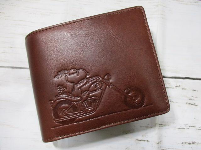 スヌーピー 財布 メンズ 二つ折り ブランド 本革 牛革 大人気ライダー