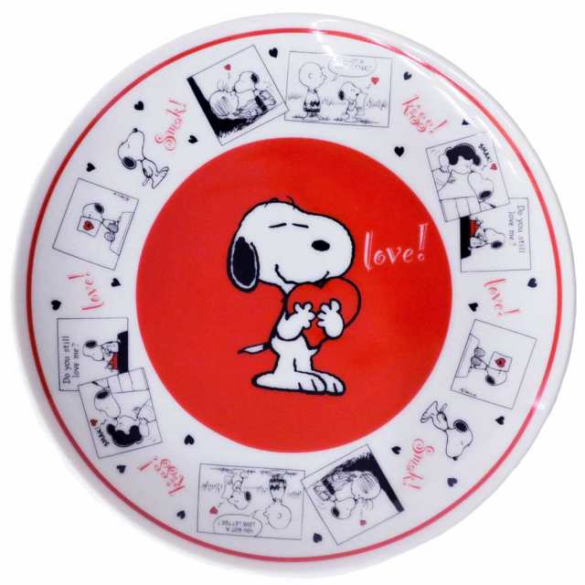 スヌーピー ラブラブ お皿 プレート SNOOPY LOVE×2 プレート レッド