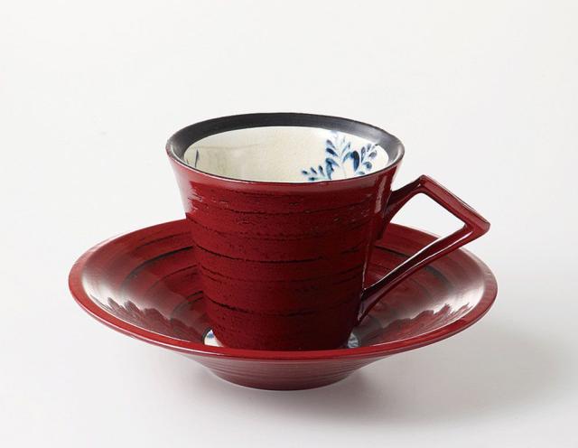 漆陶そう吉　コーヒーc/s　シダ根来（赤）の通販は