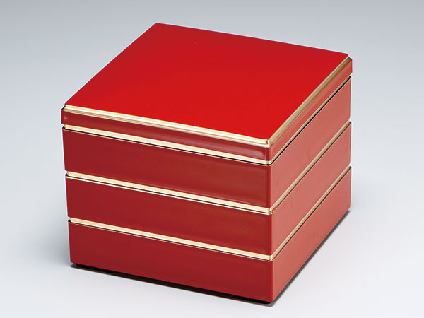 越前漆器/ 6.5校倉重 朱縁金 3段 /和食器の通販は 4,879円