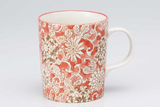 マグカップ コップ コーヒー 菊唐草 軽量マグ 赤 カフェオレ 紅茶 スープ ギフト 業務用 家庭用 おしゃれ かわいい インスタの通販はau Pay マーケット 美濃のちゃわん屋さん 古林恩羅院