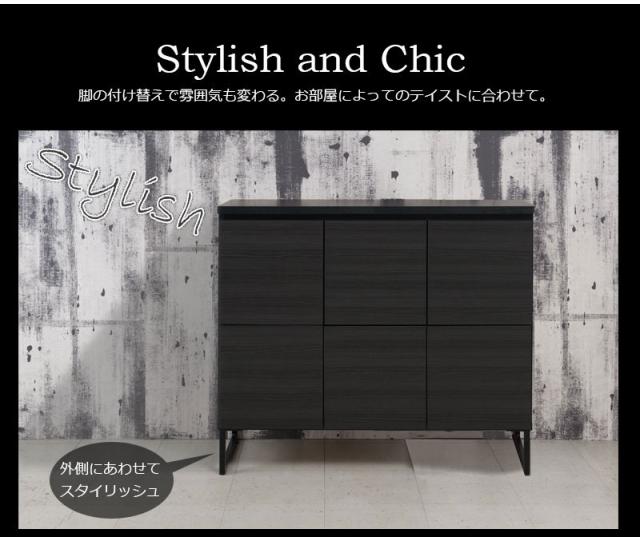 BK Club ブラッククラブ スクエアキャビネット 扉タイプ 幅106cm　(キャビネット コンソール リビング収納 FAX台 ブラック)_5