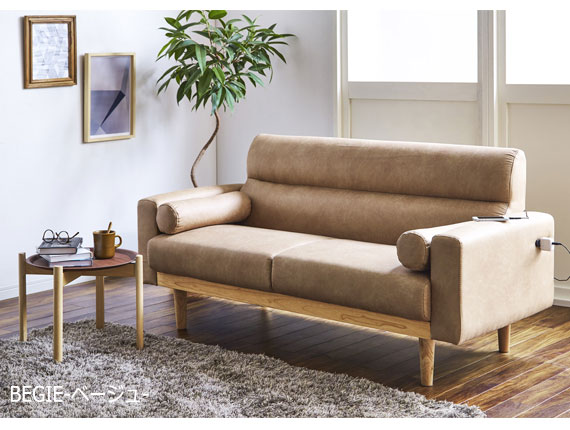 Sofa ソファ 2.5人掛け用　(ソファー sofa 3P ファブリック 幅160cm クッション付き ブルー グリーン グレー ベージュ ブラウン)_6