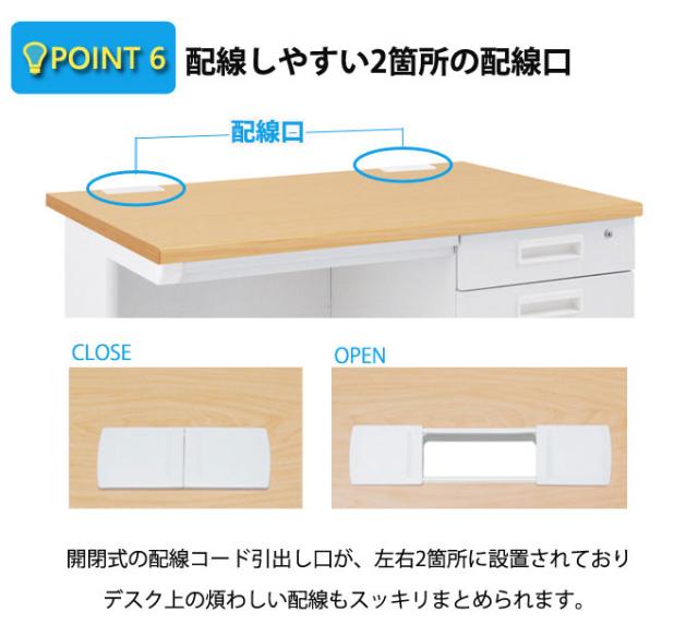 OFFICE FUNITURE オフィスファニチャー 片袖机 幅120cm　(机 テーブル デスク フリー 事務所 店舗 SOHO 法人 ホワイト グレー ナチュラル シンプル オフィス 引出し 頑丈 限定 おしゃれ おすすめ)_5