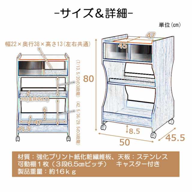 D-SEVEN ディーセブン ステンレスワゴン　(キッチンワゴン キッチン収納 キャスター付き ブラウン 木製 ステンレス天板 ヴィンテージ レトロ  ブラウン モダン コンパクト国産 日本製)｜au PAY マーケット