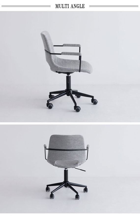 Office Arm Chair オフィスアームチェア　(イス 椅子 デスクチェア オフィスチェア SOHO 事務所 グレー シンプル モダン  ファブリック ア｜au PAY マーケット