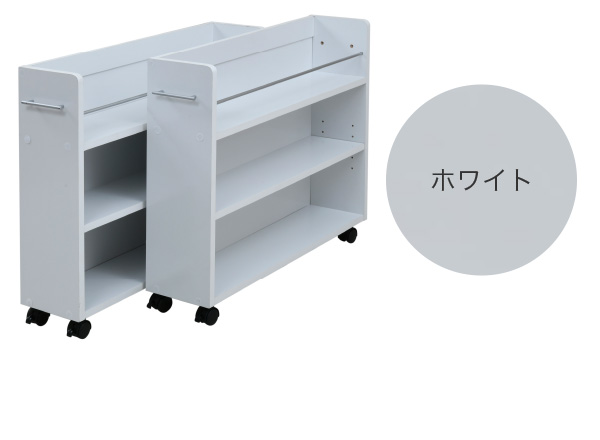 CLOSET RACK クローゼット用 本棚 2個セット 幅19cmx奥行78cm　(本棚 セット クローゼット用 キャスター付き 取っ手付き 大容量 収納 本 コミック CD DVD ブルーレイ 落下防止 整理整頓 ダークブラウン ナチュラル ホワイト おしゃれ おすすめ)_10