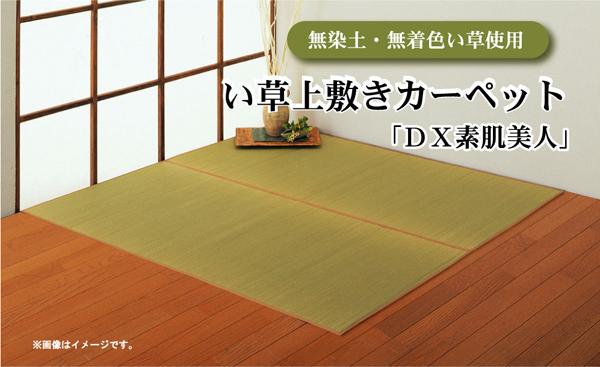 DX素肌美人 江戸間8畳 352×352cm　(ラグマット ラグ カーペット 角型 畳 和 和室 グリーン 緑 い草 高級感 和モダン 2.2目織 無染土 無着色 不識布貼り 抗菌 防臭 おしゃれ おすすめ)_1