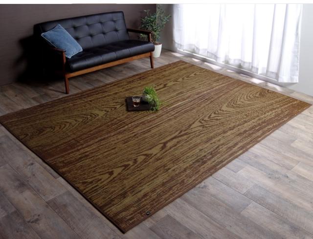 F Wall Fウォール い草ラグカーペット 約140×200cm　(ラグマット ラグ カーペット 和モダン 和室 洋室 純国産 日本製 九州 木目柄 い草 抗菌 防臭 裏面 ウレタン 滑り止め  弾力性 クッション性 耐久性 おしゃれ おすすめ)_4