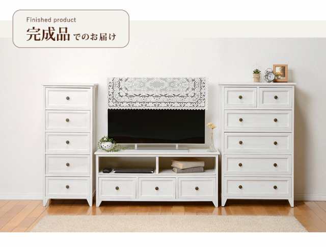 ShabbyWoodFurniture シャビーウッドファニチャー テレビ台 幅94cm　(テレビボード TVボード TV台 アンティーク フレンチ シンプル コンパクト 完成品 大人 可愛い キュート カフェ 雑貨屋 天然木 桐 ホワイト おしゃれ おすすめ)の通販は