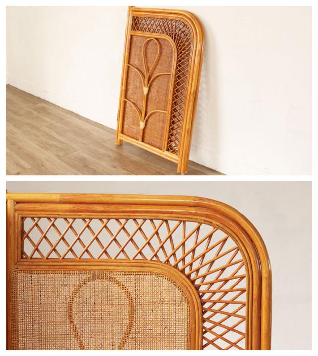 Rattan Furniture ラタン２枚折衝立　(衝立 スクリーン パーテーション 仕切り 目隠し ラタン 通気性 コンパクト 天然素材 安らぎ ナチュラル おすすめ おしゃれ)_2
