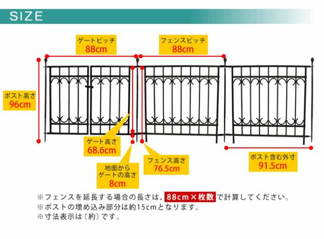 パークアベニュー フェンス＋ポスト1本　(セット 柵 庭 ガーデニング 屋外 間仕切り 目隠し 連結 上品 エレガント アンティーク 機能性 