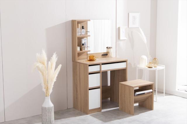 Elena ドレッサーセット (化粧台 メイク スツール 可愛い キュート