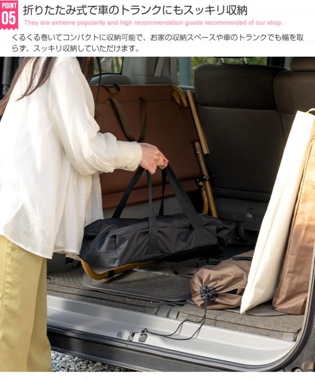 DO・350 アウトドア折りたたみウッドテーブル 幅90cm　(フォールディング キャンプ ピクニック ロール式天板 収納バッグ コンパクト ローテーブル 安定感 ブナ材 木目 天然木 ビーチ材 ナチュラル おしゃれ)_5